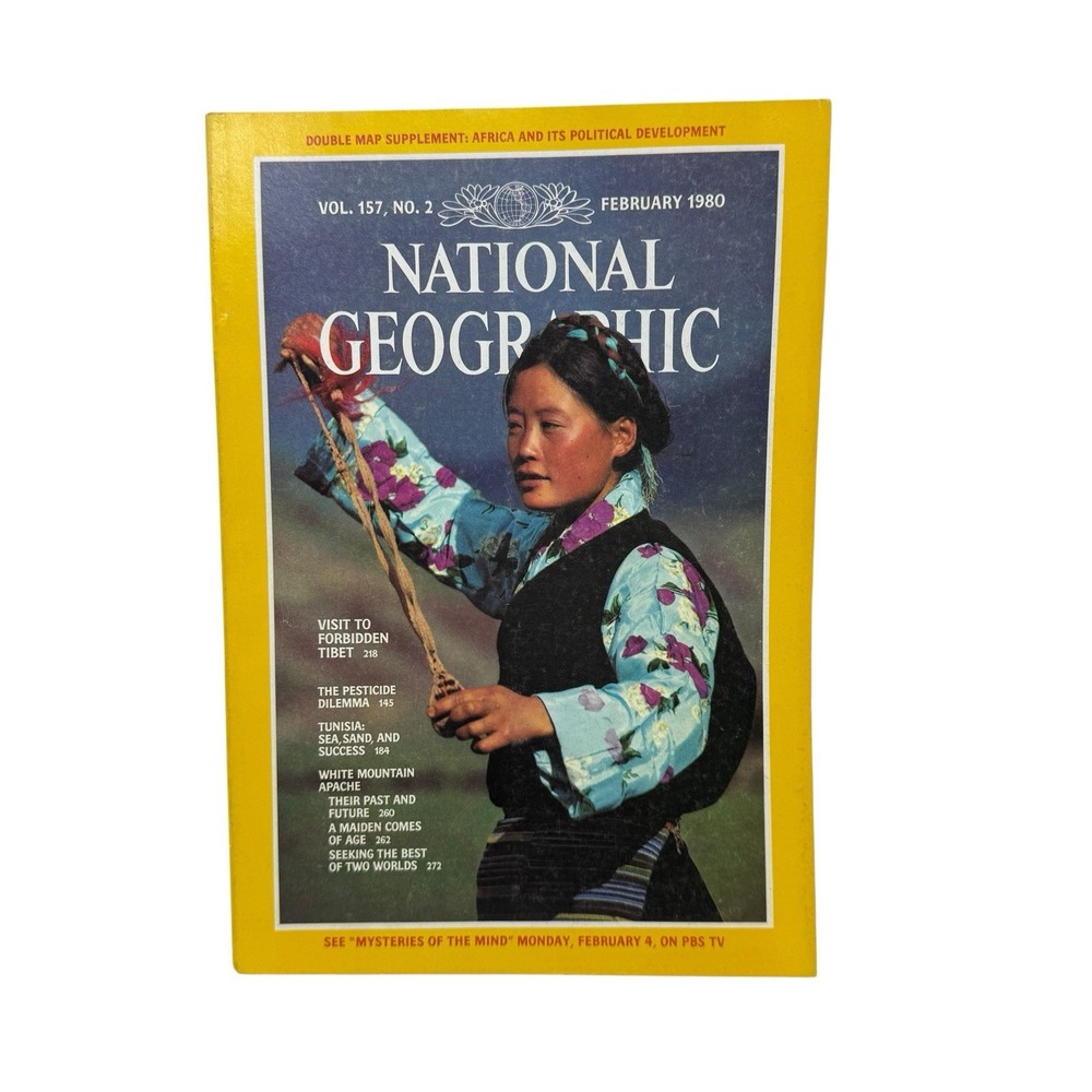 Vintage National Geographic Magazine February 1980 Tibet Pesticide Tunisia